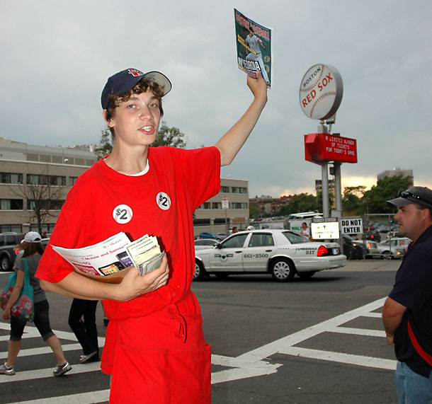 Cam Perron outside of  Fenway Park