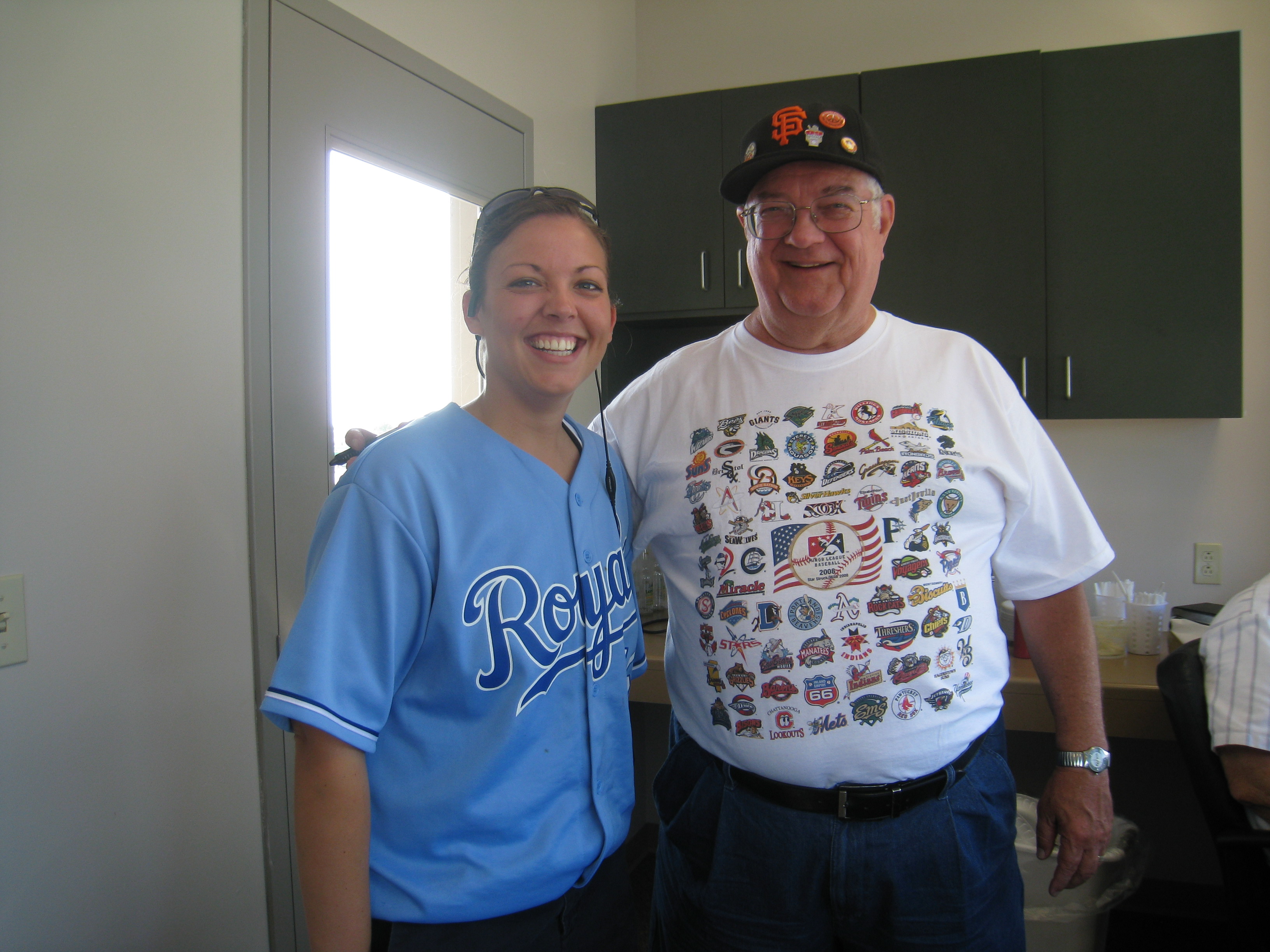 Steve Ellsberry with our Burlington Bees Hostess Whitney Henderson