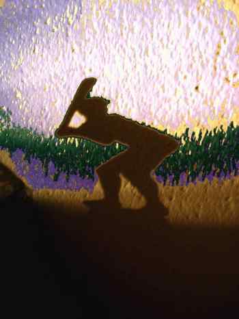 Abstract photograph of a baseball player in a batting stance