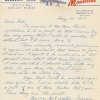 1967 handwritten letter from Vancouver Mounties manager Mickey Vernon.