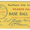 Spokane, WA City League ballpark pass, 1907