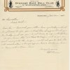 1909 letter written by Northwestern League Spokane Indians manager Bob Brown