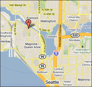 Map of the location of Seattle Pacific University